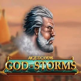 Age Of The Gods: God of Storms slot logo by Playtech at Tikitaka Casino